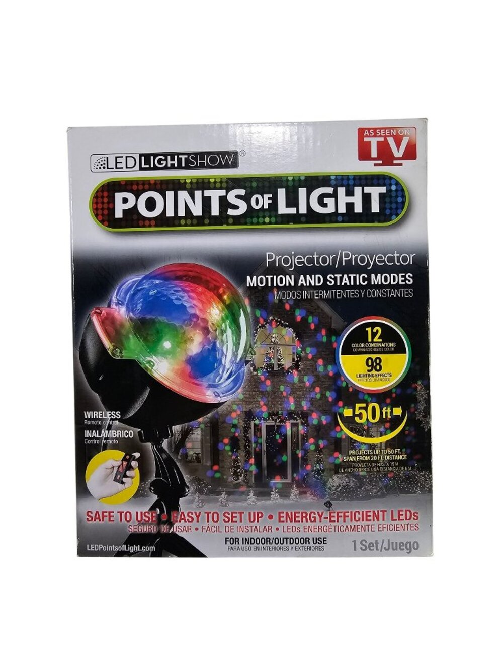 LED LightShow Points Of Light Projector w/ Motion & Static Modes Indoor/Outdoor
